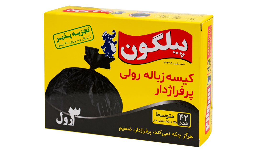 کیسه زباله ۳ رول جعبه ای مشکی